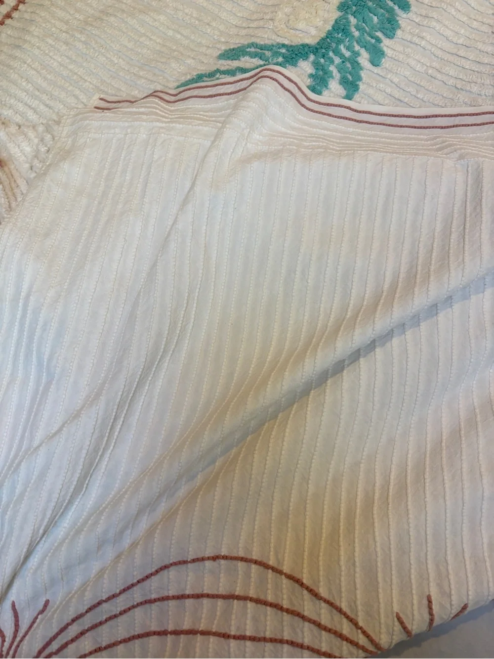 Vintage king(?) Embroidered Bedspread with Floral‎ Garland bag22
